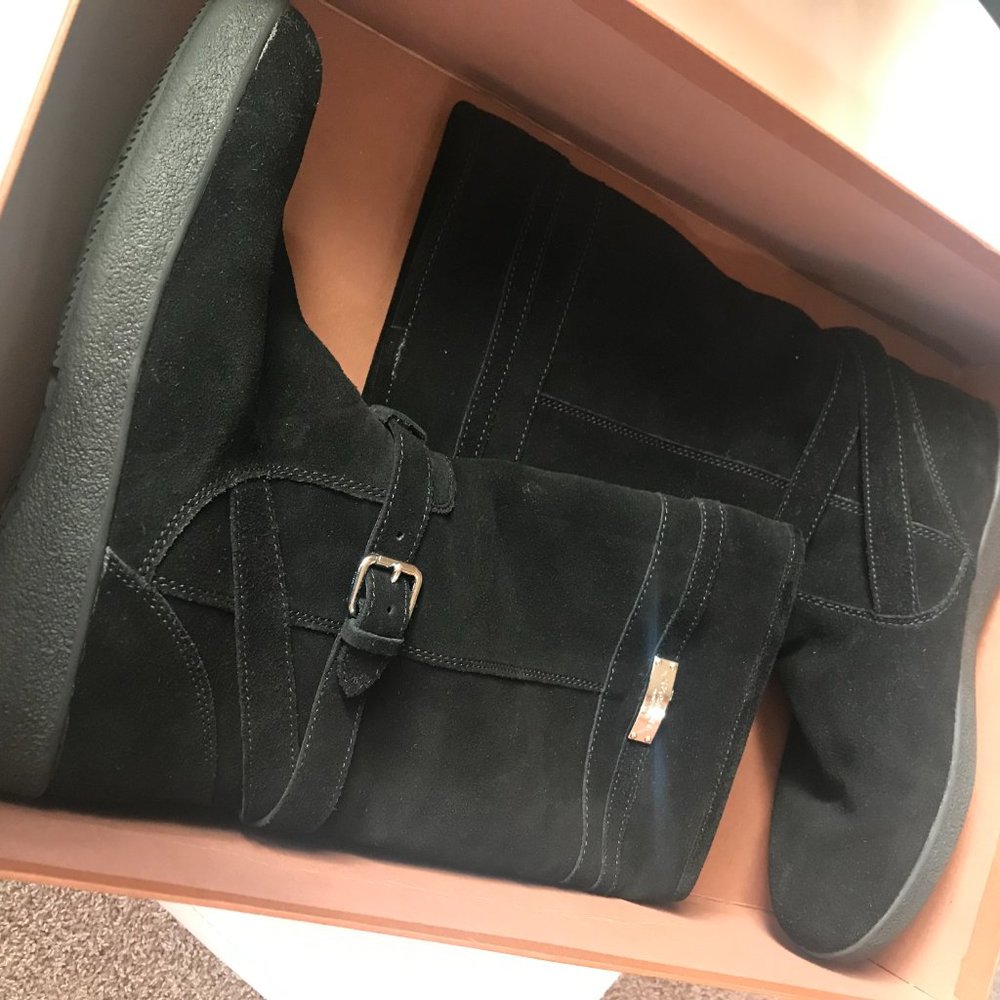 Coach Tallulah Suede Black Soft Lined Boots